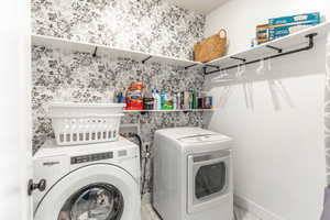 Laundry room with washer and dryer