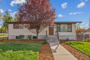 View of front facade with a front lawn