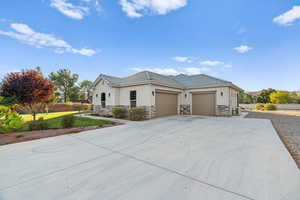 View of front of home with a garage