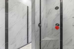 Bathroom with tiled shower