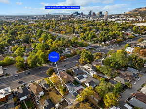 Drone / aerial view of proximity to downtown  Salt Lake City