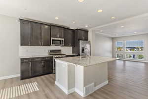 Large island in kitchen