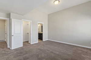 Primary bed with high ceilings