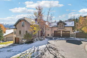 Front of property with a mountain view