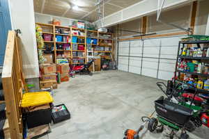 Garage featuring a garage door opener