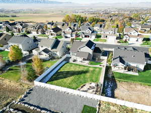 Aerial view featuring a mountain view