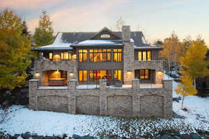 View of snow covered property