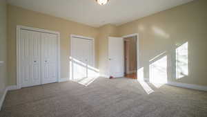 Bedroom with two large deep closets