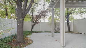 View of patio featuring a pergola