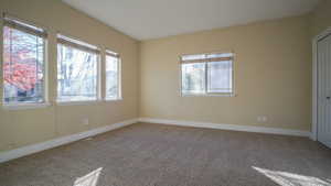 Bedroom with two large deep closets