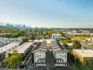 Drone / aerial view featuring a mountain view