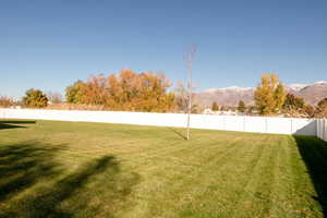 View of yard with a mountain view