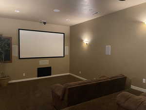 Cinema room with couches