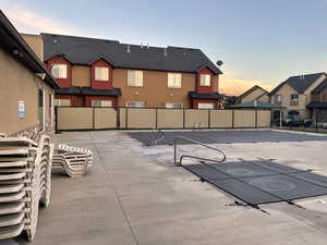 Pool and hot tub covered for winter