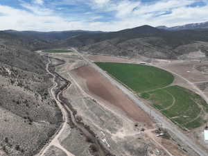 Drone / aerial view with a mountain view
