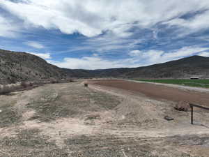 View of mountain feature with a rural view