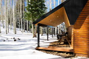 View of property's community featuring a wooden deck