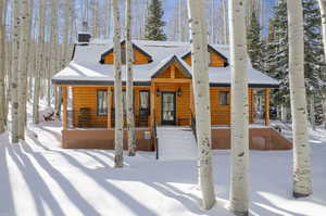 Exterior space featuring covered porch