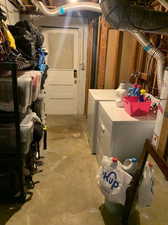 Basement with separate washer and dryer