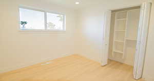 Interior space with light wood-type flooring