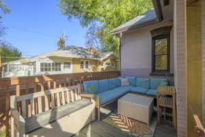 Wooden deck with outdoor lounge area