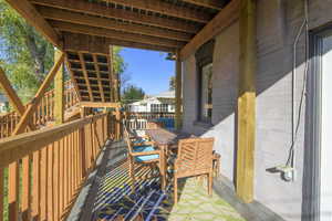 View of wooden terrace