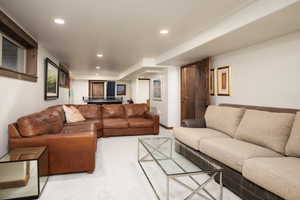 View of carpeted living room