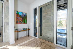 Foyer featuring light wood-type flooring