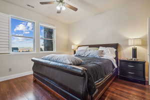 Bedroom 5 on the lower level with 9' ceilings and LVT flooring.