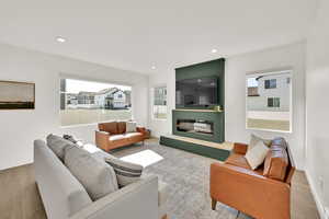 Living room featuring light hardwood / wood-style floors