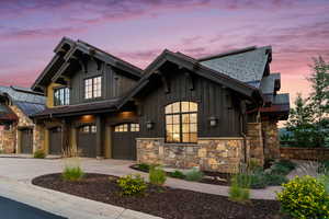 View of front of home featuring a garage