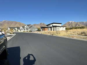 View of street with a mountain view