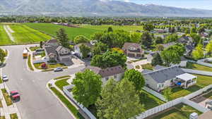 Aerial perspective of suburban area