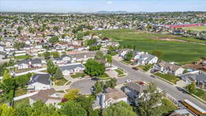 Aerial view of residential area