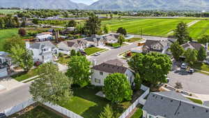 Aerial view of residential area