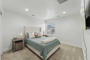 Bedroom with carpet floors