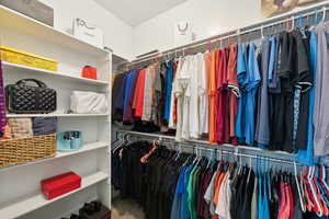 View of walk in closet