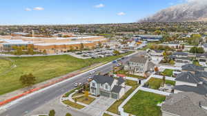 Drone / aerial view with a mountain view