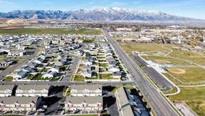 Aerial view featuring a mountain view