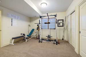 Basement bedroom with double closets