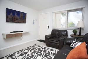 View of carpeted living room