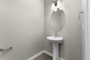 Bathroom featuring wood-type flooring