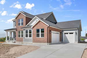 View of property with a garage