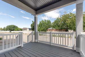 View of wooden deck