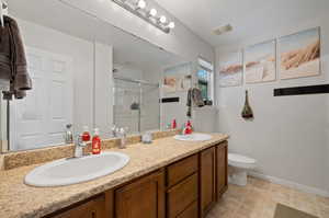 Primary bathroom with double sinks