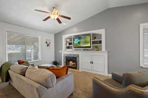 Gas fireplace / vaulted ceiling