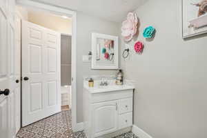 Bathroom featuring vanity