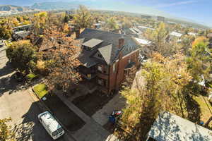 Drone / aerial view featuring a mountain view