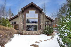 View of snow covered property