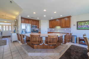 Kitchen w/Built-in Stools at Eating Bar